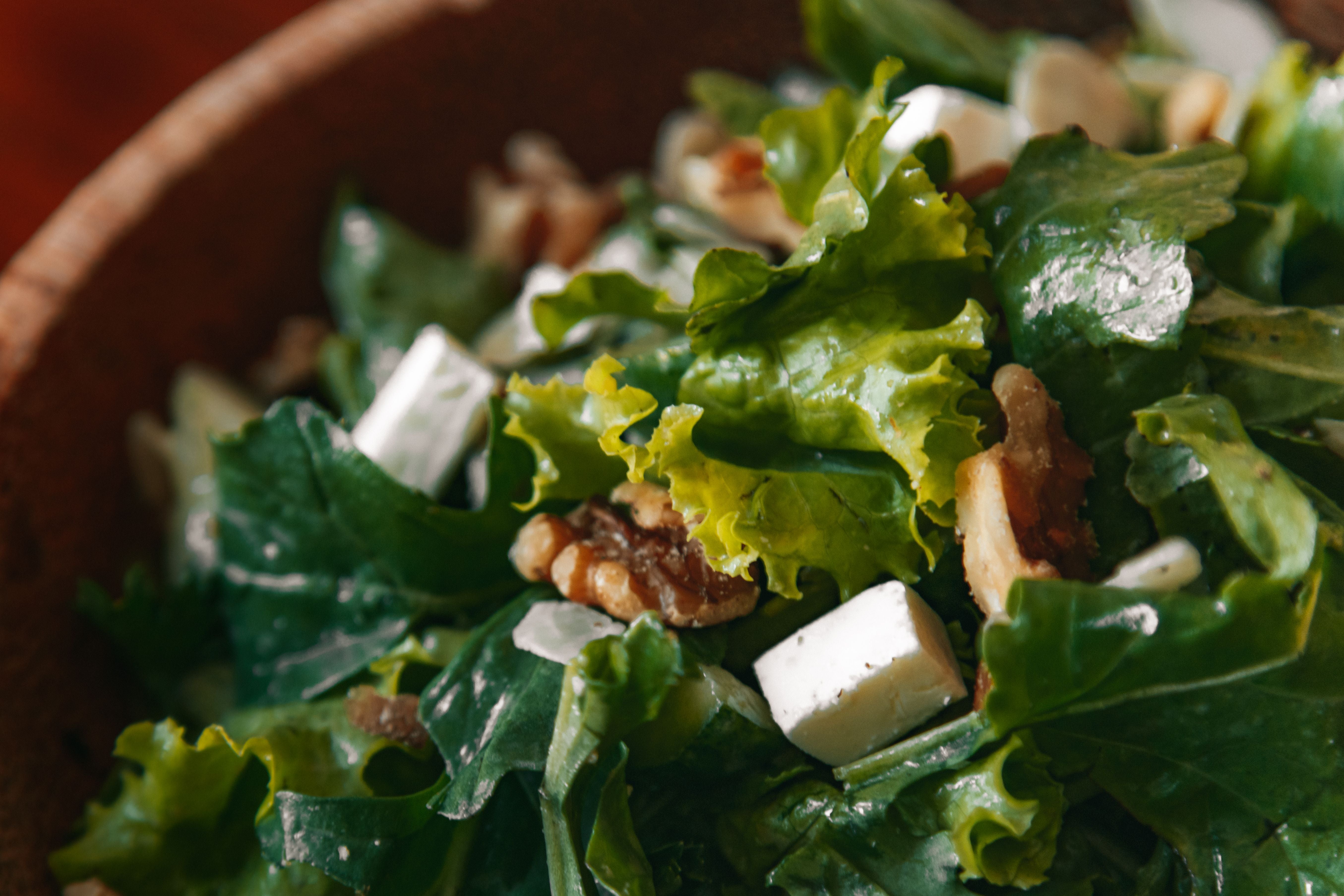 A summer salad featuring British artisan cheese with seasonal vegetables