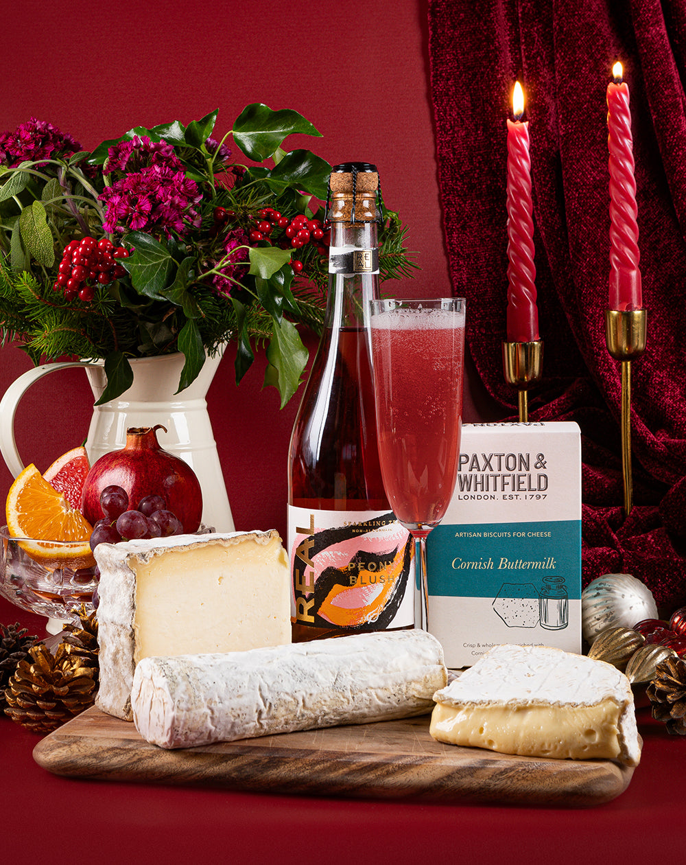 paxton and whitfield sparkling tea and cheese cheeseboard