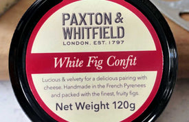 close up of paxton and whitfield white fig confit jar