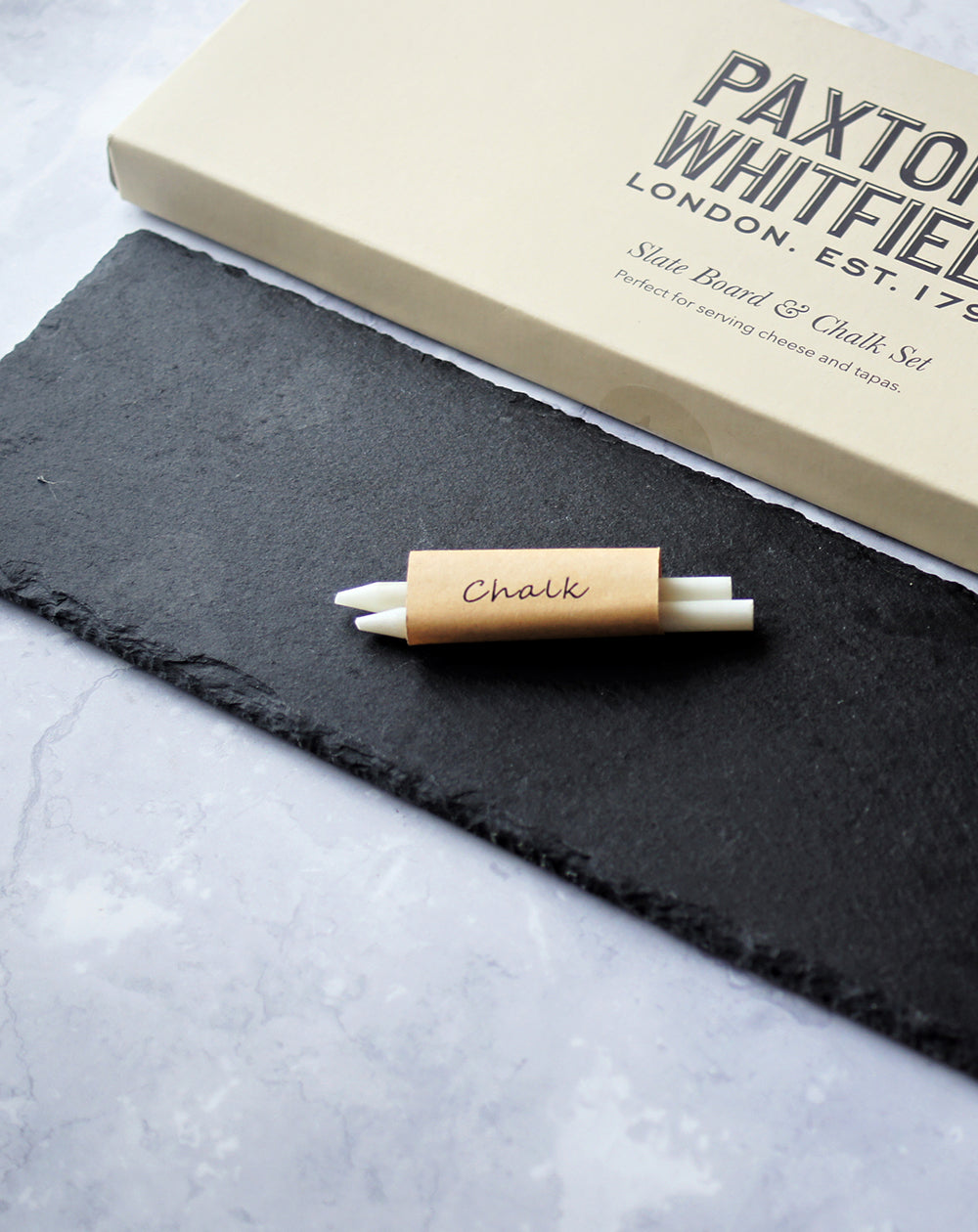 Paxton's Slate Cheese Board & Chalk Set perfect for tapas and cheese